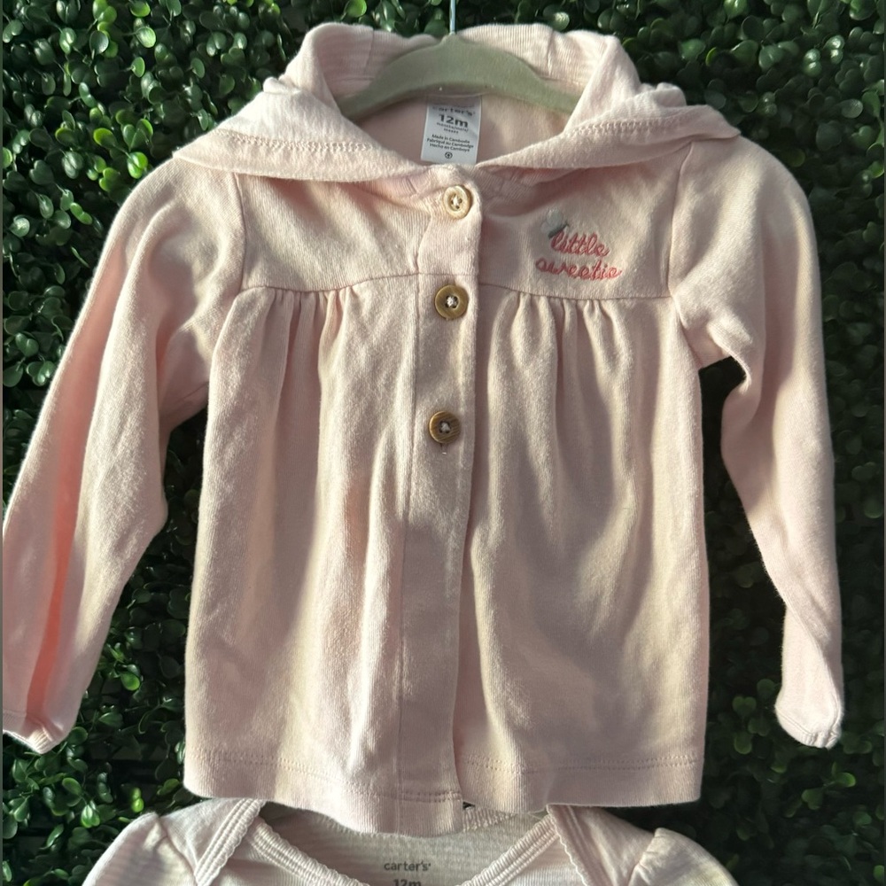 CARTER’S BABY/TODDLER GIRL BODYSUIT W/ HOODED LIGHTWEIGHT JACKET SET - Picture 5 of 16